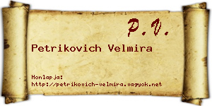 Petrikovich Velmira névjegykártya